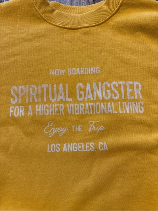 Spiritual Gangster Trip La Brea Crewneck Sweatshirt Sunny Size Medium NWT - Picture 4 of 9